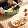 Boîtes à lunch Boînes mignonnes à lunch Boîte à double couches avec cuillère à fourche à la fourche écologique et matériaux en matière de restauration boîte à lunch avec poignée pour les enfants