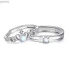 Casal Rings 925 Sterling Silver New Mens Alta qualidade Jóias de moda Crystal Crown Casal Ring XY0340 WX