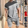 Suits-survêtement masculins Men d'été 2 pièces Set Casual Fashion Couchés à manches courtes Short Short Pant