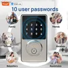 Verrouillage intelligent Tuya Home Smart WiFi Lock Keyless Entrée Lock de porte d'entrée avec écran tactile Contrôle de l'application Contrôle étanche IP54 Alarme de batterie basse wx