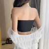 Sexy Tube Top Strapless Push Up Bra Lingerie Ice Silk Thin Seamless Word Sling Black White Bralette 240509