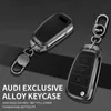 Cary Key Zinc Alloy + Leather Cavier de carle à distance de voiture Shell pour Audi A1 A3 8P A4 A5 A6 C7 A7 S3 S7 S8 R8 Q2 Q3 Q5 Q7 Q8 SQ5 C5 C6 TT RS3 RS6 T240509