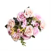Dekorativa blommor 13 huvuden 30 cm vintage konstgjorda rosblommor.