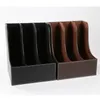 3 slots Simple Houseware Leather Vertical Desktop File Filer Organizer and Document File Stand Journal Magazine Box 2023