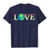 T-shirts masculina Love Terrech Day Day Moda Moda Cotton Algodão Mens de Moda de Moda de Moda de Camisa Curta Custom Y240509