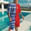 Мужские спортивные костюмы 3D Printed King Letter Men Men Shirts Shorts Sets Mens Fashion Trade Suits негабаритные короткометражные футболки Slve Set Set Men Clothing T240507