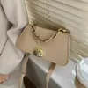 Shoulder Bags Women Handbag Underarm Bag Metal Buckle Chain Crossbody Special-shaped Lock Double Strap Trapezoidal