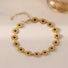 Bracelets de mariage Fashion Bracelets de fleurs de marguerite coréenne Sweet Daisy pour femmes filles minimalistes en émail