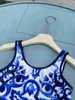패션 어린이 원 피스 수영복 블루 대칭 패턴 소녀 수영복 크기 80-150 cm 여름 어린이 비치 비키니 디자이너 어린이 수영복 24may