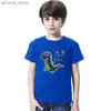 T-Shirts 3-14y Little Boy Cartoon T-Shirts Kinder Sommerkleidung Baby Dinosaurier T-Shirt Dinosaurier Print Boy T-Shirtl2405