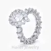 Halo Design GRA 2CT 925 Srebrne pierścienie 14K 18K Złota Plastowana gruszka moissanite Pierścionek zaręczynowy dla kobiet