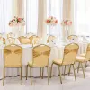 Skrzydła 20 sztuk Spandex krzesło skrzydeł z klamrą, metalowe złoto okładka krzesła na ślub hotel bankiety dekoracje krzesełka