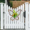 Dekoratif çiçekler kolye ev partisi dekorasyon ölü dallar kelebek çelenk kapısı asılı bahar yapay ferforje rattan