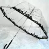 Gear Sakura Umbrelas Transparent Bird Cage Umbrella Cartoon bâtiment parapluie de la ville