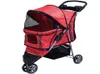 PET STROLLER CAT DOG 3 Wheels Wejście Traveling Składanie łatwych przewoźników Red3436616