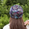 Ball Caps Outdoor Vintage Floral Women's Short Brim Baseball Hat vrouwelijke straat zachte opvouwbare etnische stijl print zon hoeden