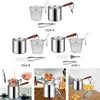 Pans Deep Frying Pot With Lids Easy To Clean Strainer Basket Japanese Tempura