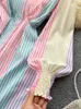 Casual Dresses SsTss Spring Fashion Women Shirt Dress Elegant Multi-colored Print Turn Down Collar Long Sleeve Buttons A Line Maxi