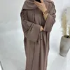 Etniska kläder muslim set eid ramadan öppen abaya kvinnor kimono inre maxi klänning hijab set 3 stycken kalkon kaftan arab lång mantel jalabiya