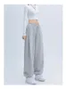 Calças femininas Capris Houzhou Basic Grey Baggy Jogging Sortpants Women Y2K coreano Harajuku Oversize Solid Solid Joggers Track Pants Hippie Troushers Y240509