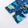 One-Pieces Baby Boy Swimming Costume Baby Swimsuit Infant Toddler Boys Shark Print Swimwear Zipper 1Piece Short Sleeve Beach Bathing Suits H240508