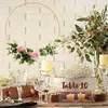 Fiori decorativi ghirlanti anelli floreali in metallo oro con base in legno per tavolo da matrimonio decorazione fiore artificiale ghirlanda fai da te ghirlanda fai da te