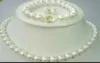 Novas jóias de pérolas finas Compre jóias de pérolas naturais 89mm Akoya White Pérola Colar de 18 polegadas Bracelete 75 polegada set1232851