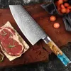 7In Meat Cleaver Damascus Chef -mes, Japanse VG10 Stalen kern scherp mes, multifunctionele keuken kookgroentegangsnijmes