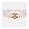 Marque Westwood Double couche Pearl Saturne Magnetic Budle Bracelet Womens Classic Diamond Planet Nail