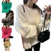 Women's Sweaters Women Casual Long Sleeve Crewneck Loose Knitted Pullover Jumper Tops