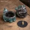 Tea Pets Chinese Kirin Model Fortune Decoration Table Incense Burner Pet Household Indoor Ceremony Zen Ceramic