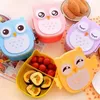 Lunch Boxes Bags Hamburger Lunch Box Double Tier Cute Burger Bento Lunchbox Microwave Food Container Fork Tableware Set Owl Compartment