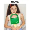 発信MUVA2024と小さなバッグハンドバッグ高度な感覚勤勉なカウレザー珍しいクロスボディ女性