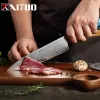 Professionnel Damas Steel Chef Couteau de cuisine 8 pouces couteau japonais Damas Cleaver Santoku Couteau de cuisson ultra-sharp