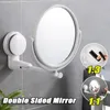 360° Swivel Folding Cosmetic Mirror No Punch Magnifying Bathroom Wall Mounted Shaving HD 240509