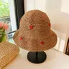 Berets Sun Hat Beach Ladies Летние шляпы для женщин соломенная вязание