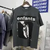 2024 Enfants Riches Damies Designer Men T-shirt Print Mens Tee et Short Womens Loose Silk Shirt Tees Men Tshirt Gray