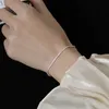 Bruiloft armbanden verzilverde mode eenvoudige glanzende kettingarmband voor vrouwen minimalistisch verstelbare bedelarmband bruiloftsfeestje sieraden meisje cadeau