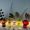 Vasi di vetro colorato di funghi colorati vaso nordico decorazione per casa interno decorazione idroponica fiore decorazione del desktop ornamenta