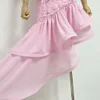 ドレスデザイナードレスデザインセンス3次元フローラルスリムフィットドレス不規則バケーションバッグバッツドレス女性のためのドレス