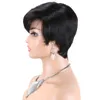 Pixie noire naturel Perruques coupées pour les femmes noires off Black Black Short Wavy Pixie Wigs avec une bangs à perruque courte des femmes courtes Human Human Lache Pixie Pixie