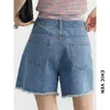 Shorts féminins Chic Ven Womens Denim Shorts séparés irréguliers Brossed Denim Pantalon Femmes Vêtements Summer 2023 Y240504