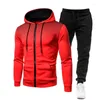 Men's Tracksuits 2024 Autumn/Winter Fashion Trend Hooded Pants Sports Shirts Zipper Casual Clothes Brushed Plush Personalized Sportswear