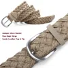 Men suède leer gebreide riem met was touw gevlochten riem antieke zilveren gesp zonder gaten katoen weven handwerk riemen beige t20011 320W