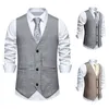 Męskie Kilobyte Plaid Ruit Vest Vintage Vneck Business Casual Three Button kamizelka 240507