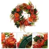 Decorative Flowers Halloween Garland Wreath Fall Decor Artificial Hanging Plants Pendant Front Door Adornment Simulation Flower