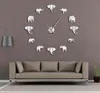 Jungle Dieren Elephant Diy Large Wall Clock Home Decor Modern Design Mirror Effect Giant Frameless olifanten DIY Clock Watch Y2004718921