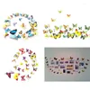 Arts and Crafts 12 stcs/lot 3D PVC Wall Stickers koelkast magneet vlinders diy sticker home decor kinderkamers decoratie #85497