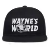 KG1X Ball Caps Waynes World Black Baseball Cap Fashion Style Borduurwerk Snapback Hat Men Women Hip Hop Sport Hats Outdoor Sun Caps D240507