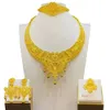 Çok katmanlı saçaklı kolye ve küpeler kadın partisi veya düğün dekorasyonu altın kaplama gelin düğün takı seti vieam Hindistan Ziyafet Kolye Küpe
